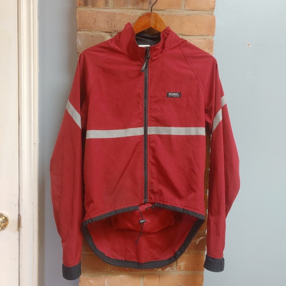 Red Jacket with Reflective Stripes